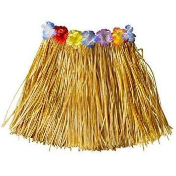 Wunderschöner Hawaii-Rock Aloha für Kinder Beige – 40 cm mit elastischem Bund