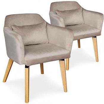 Menzzo Fauteuil en Tissu Taupe
