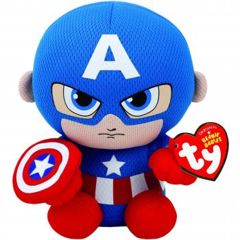 Peluche Ty Capitano America 15 cm Blu Rosso Bianco
