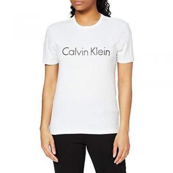 Calvin Klein Maglia a Maniche Corti in Cotone Puro Regular Crew Bianco L