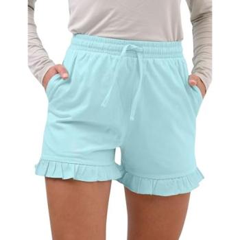 Women’s Blue Frill Hem Jersey Short Set – Size 16