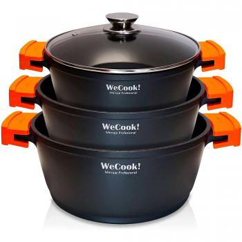 Set Cazuelas Wecook Chef3 con Asas Silicona Negra