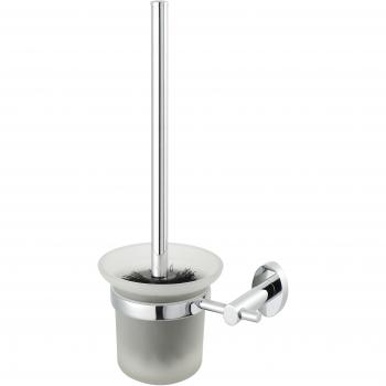 Haceka Escobillero de Baño Happy con Soporte, Metal, Gris, 13x13x39 cm