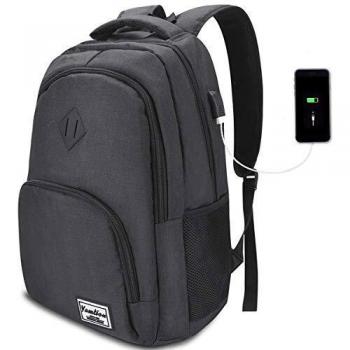 Sac à dos YAMATION avec port de charge USB intégré pour ordinateur portable de 15,6 pouces, pour homme et femme, capacité de 35 litres (version bleue)