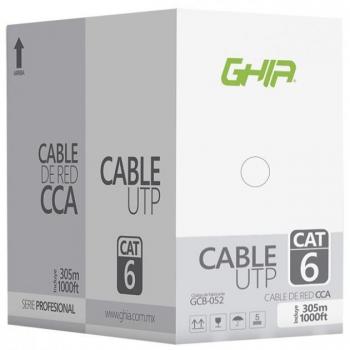Ghia Bobina de cable Cat6 UTP CCA 305m 23 AWG color blanco