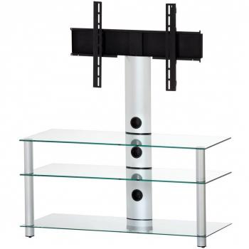 Soporte de TV Elbe NEO-1103 tg en color cristal y plateado