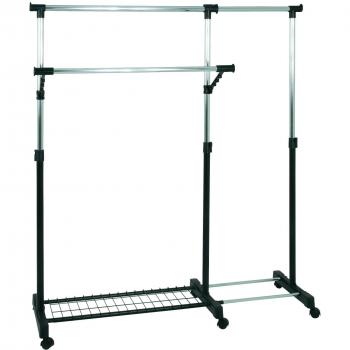 Haku Rollgarderobe 44545, 94/160 x 49 x 103/170 cm, Chrom/schwarz
