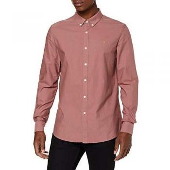 Farah Men's Brewer Casual Shirt, Dark Mauve 657, XX-Large