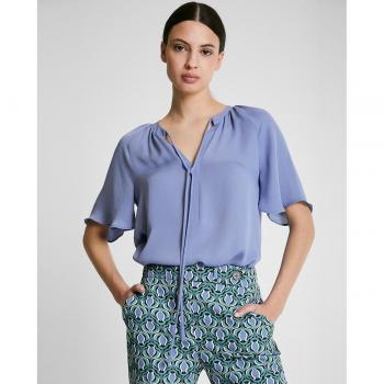 Trucco Blusa Mujer con Manga Volante y Cordón