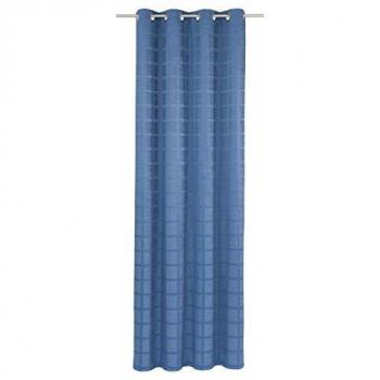 Wirth Gardine „Toco‑Karo“ – 3 Packung, blau