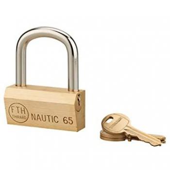 Lucchetto Nautico Anticorrosione 65mm con 3 Chiavi in Ottone e Arco in Acciaio Temprato