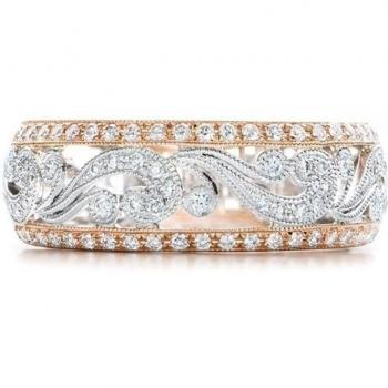 Bague de Cocktail en Zircon Cubique FDLK avec Motif Floral