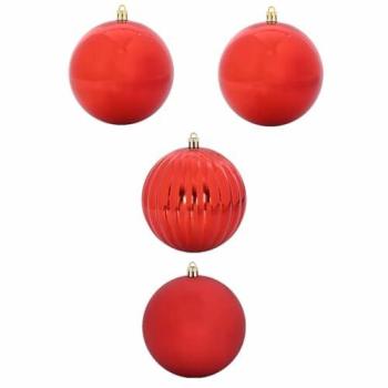 Boules de Noël Modernes 4 Pcs Rouge