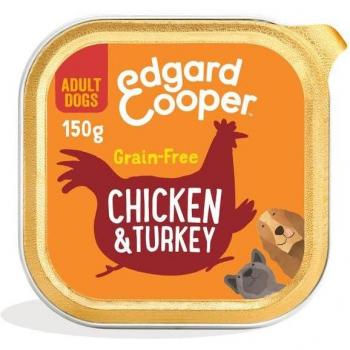 Edgard & Cooper Adulto Sin Granos Pollo y Pavo Perro Tarrinas 11 x 150 gr