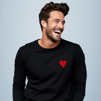 Heren sweat met liefhartig logo XXL