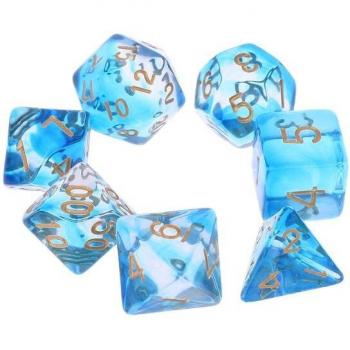 Set de Dados RPG Transparentes 7 piezas