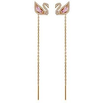 Pendientes Swan de Swarovski en Plata y Oro