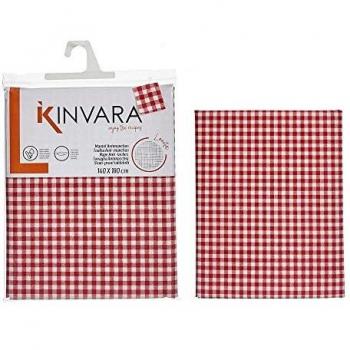 Nappe Carreaux Blanc Grenat 140 x 180 cm