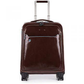 Roulotte Piquadro Bleu Carré cuir Acajou 55 cm 41 L