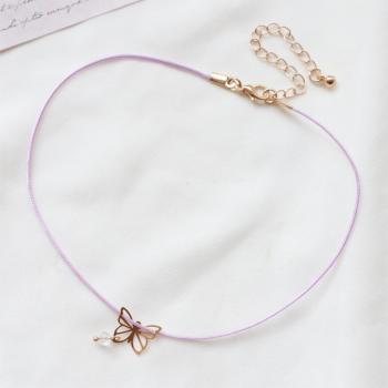 Lila Herz-Choker für Frauen, 29 cm lang