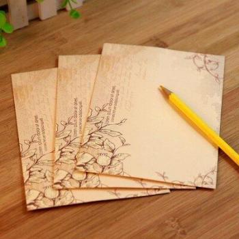 Sobres Retro de Flores para Cartas, 12,5x17,5 cm, 10 unidades