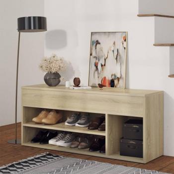 Sonoma Oak Shoe Rack Bench 105x30x45 cm Engineered Wood