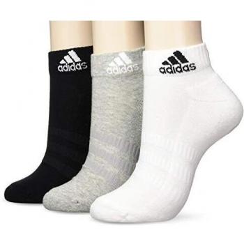 Calze Adidas Imbottite Caviglia 3 Pack Grigio/Bianco/Nero