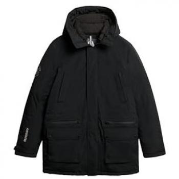 Giacca con cappuccio Superdry City Padded Parka nera