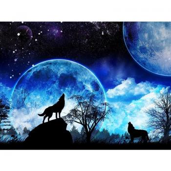 5D Kreuzstich Strass Wolf Motiv
