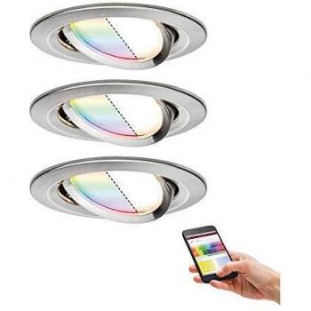 Paulmann 92965 Nova Plus LED Einbauleuchte Set Smart Home rund Zigbee RGBW
