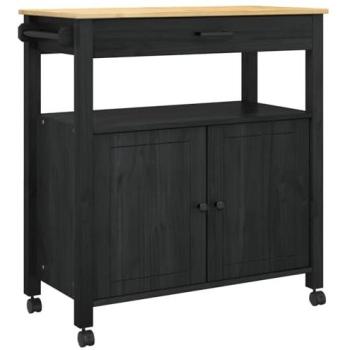 Black Pine Mobile Kitchen Cart – 84×40×88.5 cm