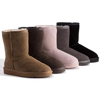 Aus Wooli Women’s “Bronte” Mid‑Calf Zip – Pale Pink Leather, UK 8