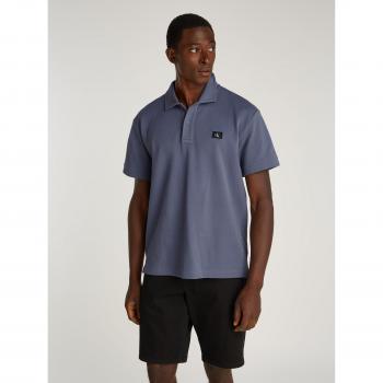 Polo Calvin Klein Woven Label Hombre Gris MANGA CORTA