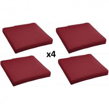 Galette de chaise déhoussable KORAI Rouge bordeaux 40 x 40 cm Polyester