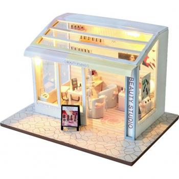 Casa de Muñecas con Tienda de Helados y Luces LED