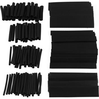 Kit Completo de Tubos Termorretráctiles, 127 Piezas, 7,28 m, Negro