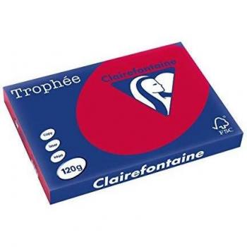Clairefontaine Trophée Intens 120g A3, kersenrood, 250 bladzijden