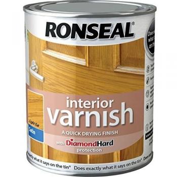 Ronseal Interior Satin Quick Dry Varnish Light Oak 250ml