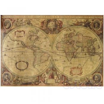 71x50cm Matte Brown Vintage Globe Map Poster