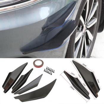 4 Pcs Carbon Fiber Front Bumper Shark Fin Canards