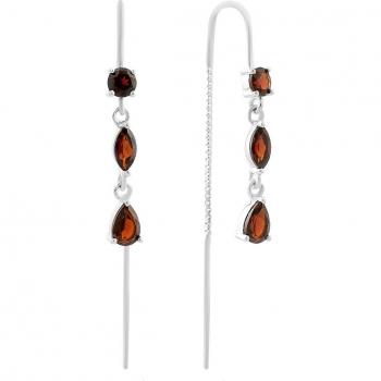 Rubino Scuro in Argento 2,69 ct: Orecchini eleganti