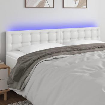 VidaXL LED uzglavlje bijelo 160 x 5 x 78/88 cm od umjetne kože