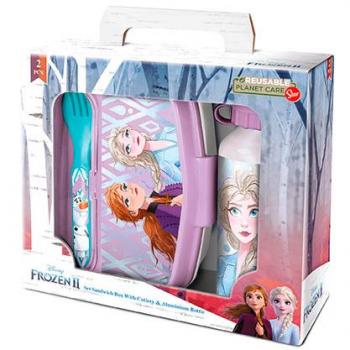 Elsa und Anna Lunchbox mit Aluminium-Trinkflasche und Brotdose