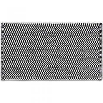 Teppich Läufer, moderne Fleckerl-Optik, 50x80 cm, Black & White