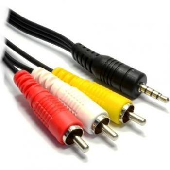 Audio Splitter Cable: 3.5mm TRRS to Three RCA – 3m