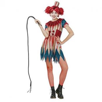 Robe de Clown Vintage pour Femme – Rouge, Grande Taille (L)