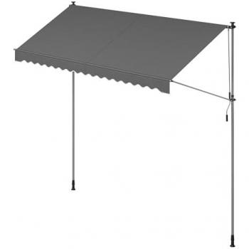 Tenda da Sole Avvolgibile Regolabile in Altezza Antracite 350 x 120 cm
