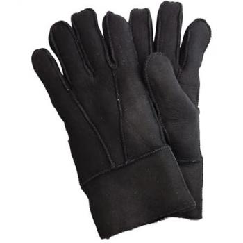 Sheepskin Suede Gloves with Adjustable Cuff