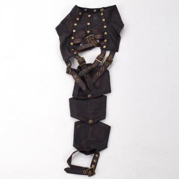 Unisex Armwarmer mit Steampunk-Motiv, lange Lederschnallen an der Schulter
