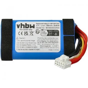 Batteria sostitutiva Vhbw 3,7V 7260mAh per JBL GSP-1S3P-CH4D casse e altoparlanti